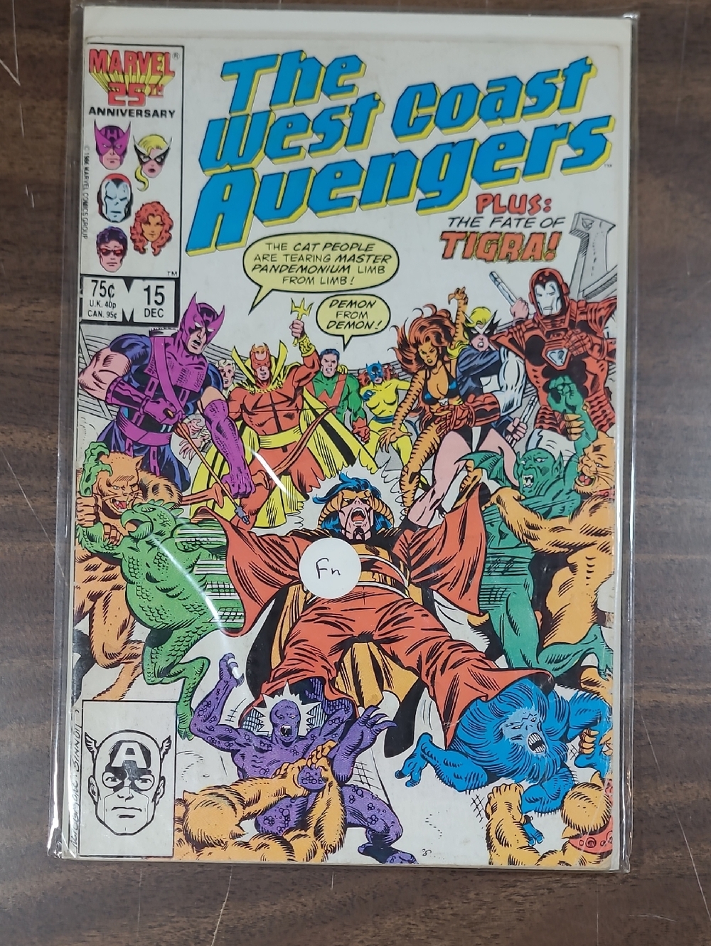 Marvel The West Coast Avengers Comic Book #15 December 1986 Bagged